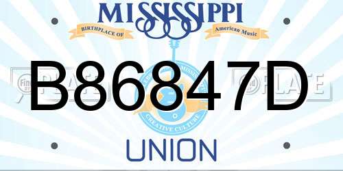 B86847D Mississippi License Plate