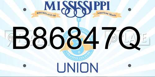 B86847Q Mississippi License Plate