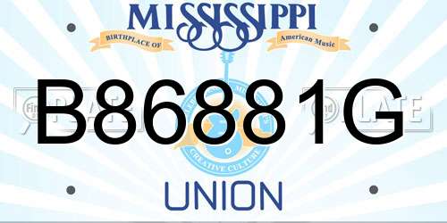 B86881G Mississippi License Plate