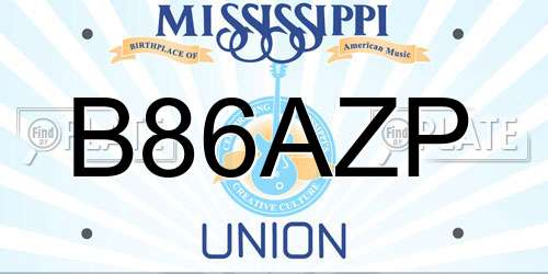 B86AZP Mississippi License Plate
