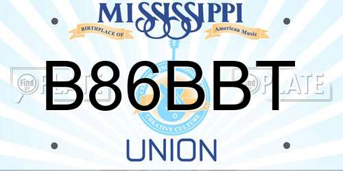 B86BBT Mississippi License Plate