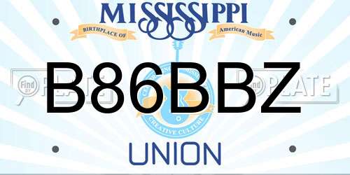 B86BBZ Mississippi License Plate