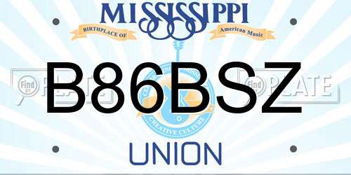 B86BSZ Mississippi License Plate
