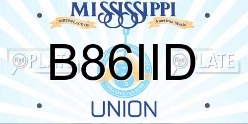 B86IID Mississippi License Plate