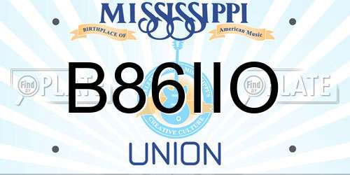 B86IIO Mississippi License Plate