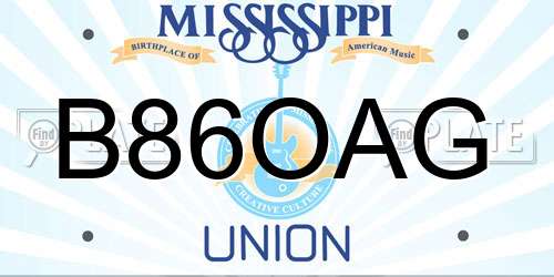 B86OAG Mississippi License Plate