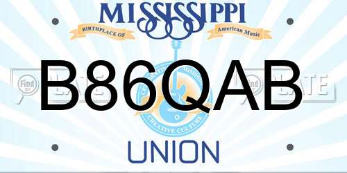 B86QAB Mississippi License Plate