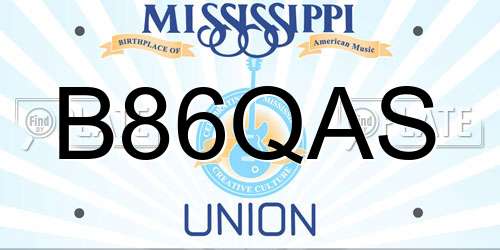B86QAS Mississippi License Plate