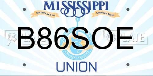 B86SOE Mississippi License Plate