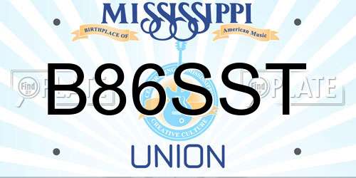 B86SST Mississippi License Plate