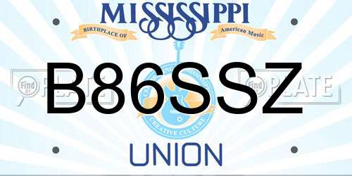 B86SSZ Mississippi License Plate