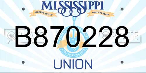 B870228 Mississippi License Plate