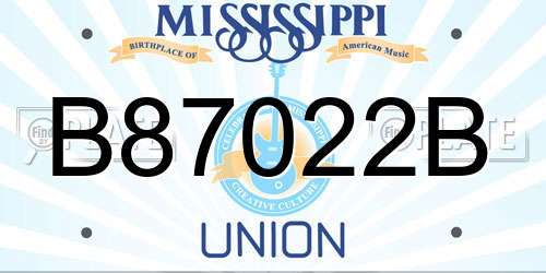 B87022B Mississippi License Plate