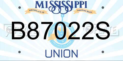 B87022S Mississippi License Plate