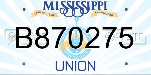 B870275 Mississippi License Plate