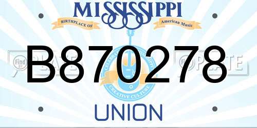 B870278 Mississippi License Plate