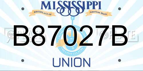 B87027B Mississippi License Plate
