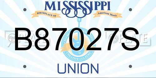 B87027S Mississippi License Plate