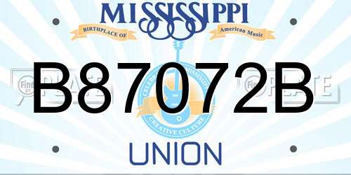 B87072B Mississippi License Plate