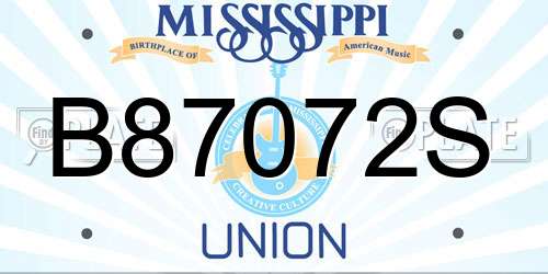 B87072S Mississippi License Plate
