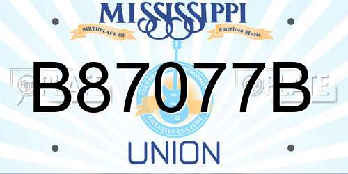 B87077B Mississippi License Plate