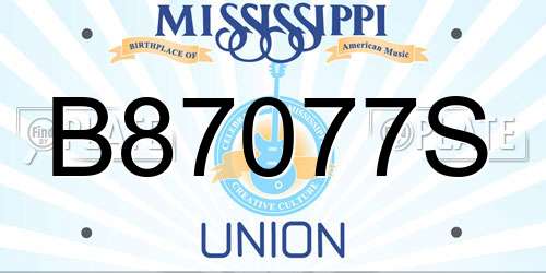 B87077S Mississippi License Plate