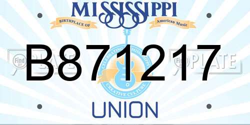 B871217 Mississippi License Plate