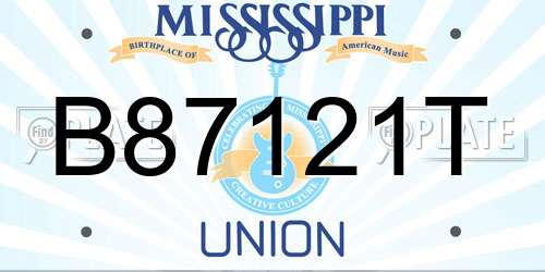 B87121T Mississippi License Plate