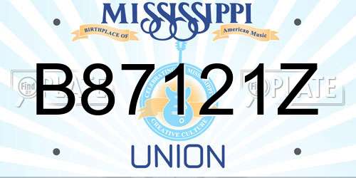 B87121Z Mississippi License Plate