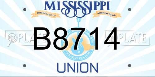 B8714 Mississippi License Plate