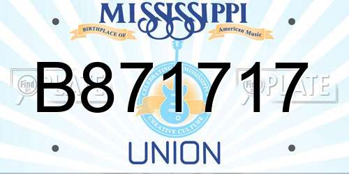 B871717 Mississippi License Plate