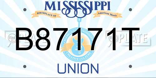 B87171T Mississippi License Plate