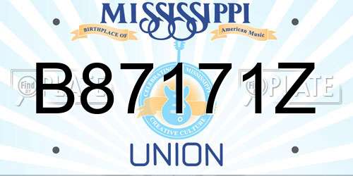 B87171Z Mississippi License Plate