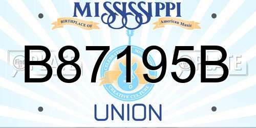 B87195B Mississippi License Plate