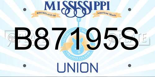 B87195S Mississippi License Plate