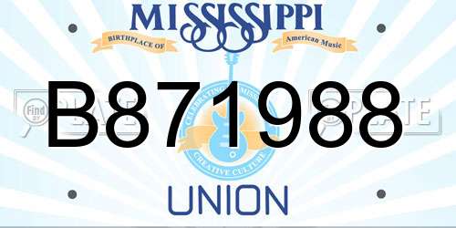 B871988 Mississippi License Plate