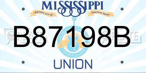 B87198B Mississippi License Plate