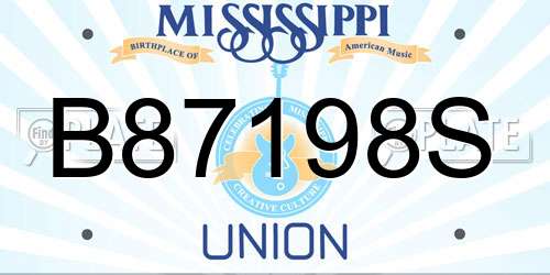 B87198S Mississippi License Plate