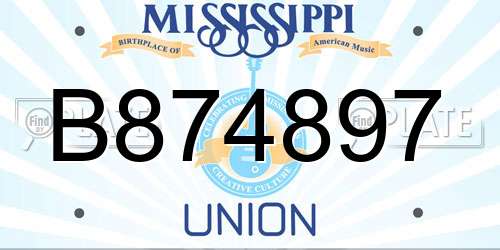 B874897 Mississippi License Plate