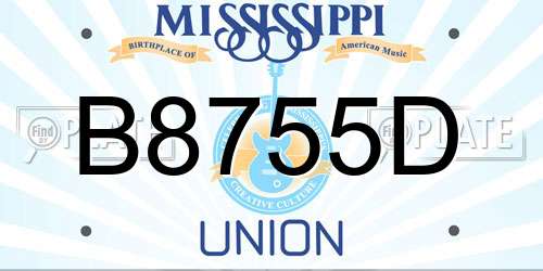 B8755D Mississippi License Plate
