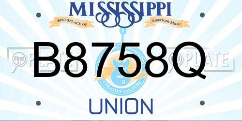 B8758Q Mississippi License Plate