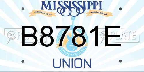 B8781E Mississippi License Plate