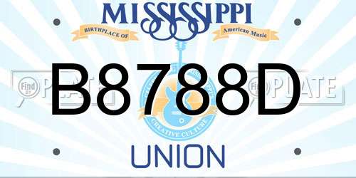 B8788D Mississippi License Plate