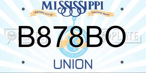 B878BO Mississippi License Plate