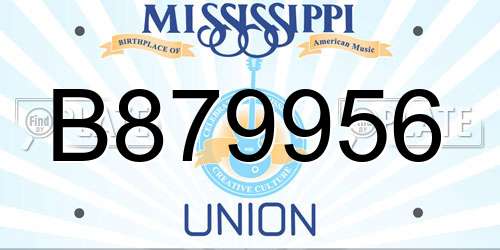 B879956 Mississippi License Plate