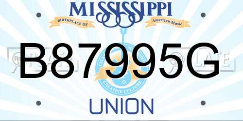 B87995G Mississippi License Plate