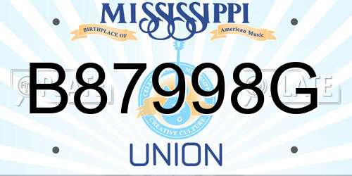 B87998G Mississippi License Plate