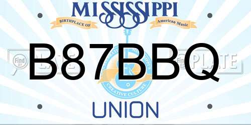 B87BBQ Mississippi License Plate