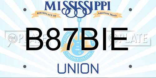 B87BIE Mississippi License Plate