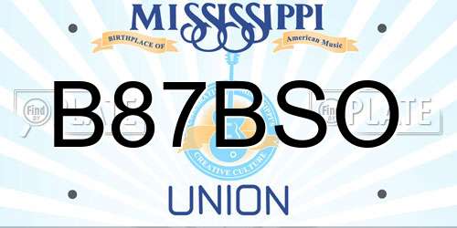 B87BSO Mississippi License Plate